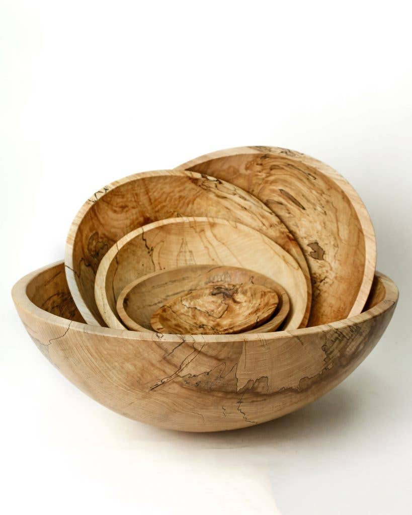 15" SPALTED/AMBROSIA MAPLE ROUND BOWL