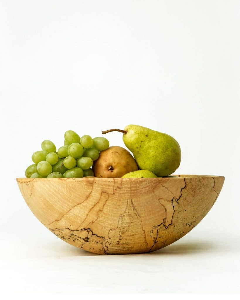 15" SPALTED/AMBROSIA MAPLE ROUND BOWL