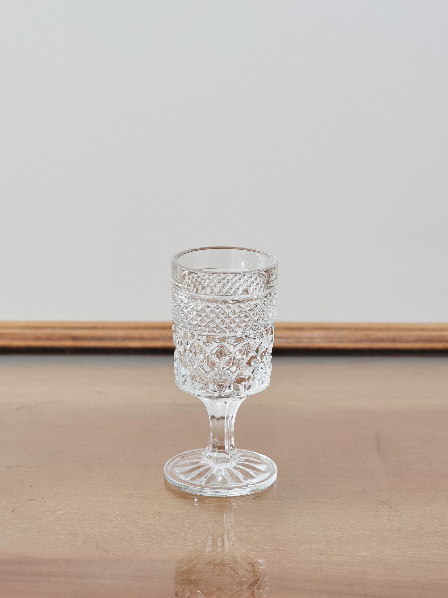 ANTIQUE CUT CRYSTAL CORDIAL GLASSES, SET OF 6