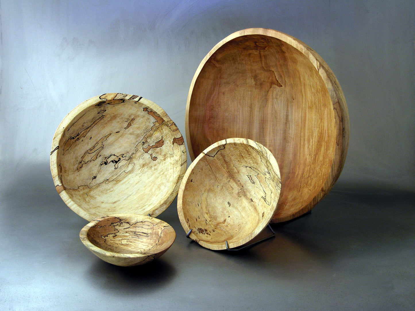 15" SPALTED/AMBROSIA MAPLE ROUND BOWL