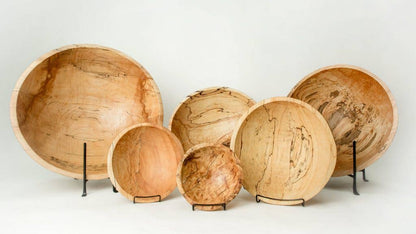 13" SPALTED MAPLE ROUND BOWL