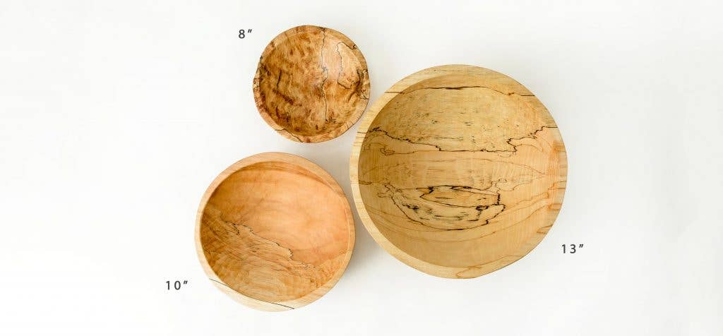 13" SPALTED MAPLE ROUND BOWL