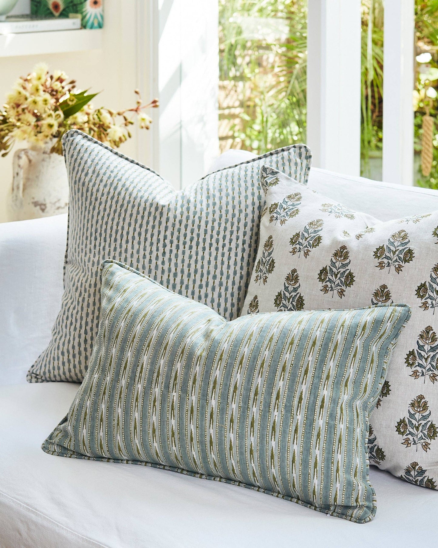 ANKARA CELADON MOSS PILLOW