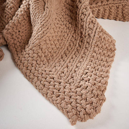 HEIRLOOM HAND KNITTED THROW - CLAY