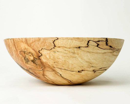 13" SPALTED MAPLE ROUND BOWL