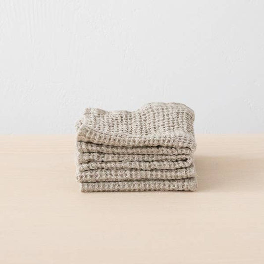 WAFFLED LINEN WASH CLOTH - NATURAL