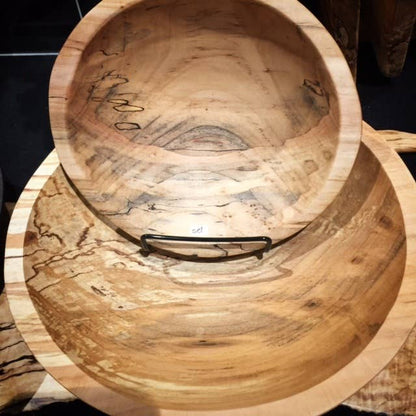 18" SPALTED/AMBROSIA MAPLE ROUND BOWL