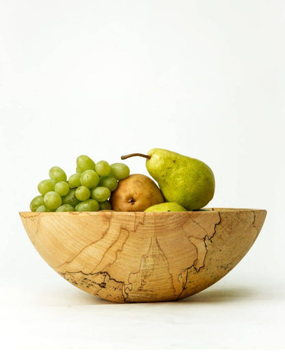 15" SPALTED/AMBROSIA MAPLE ROUND BOWL
