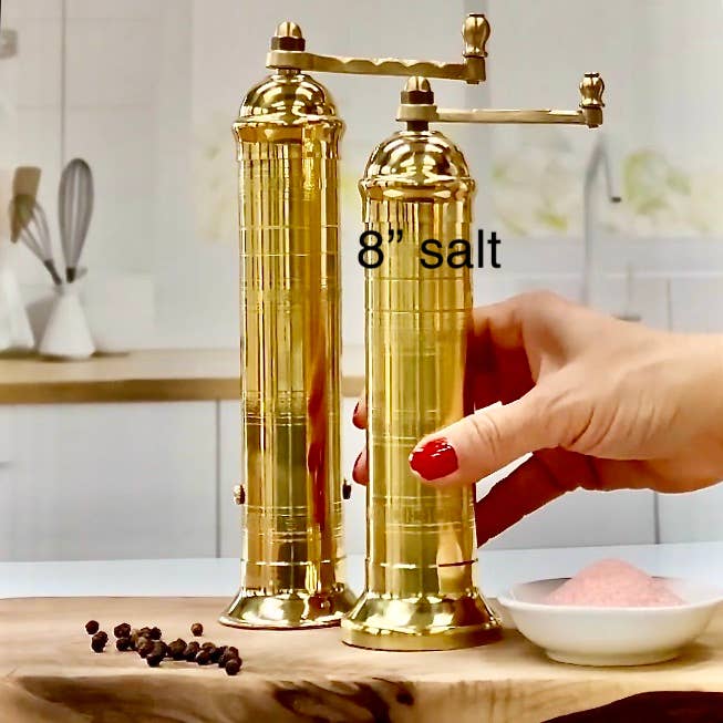 THE ORIGINAL BRASS MILL - 8" SALT GRINDER
