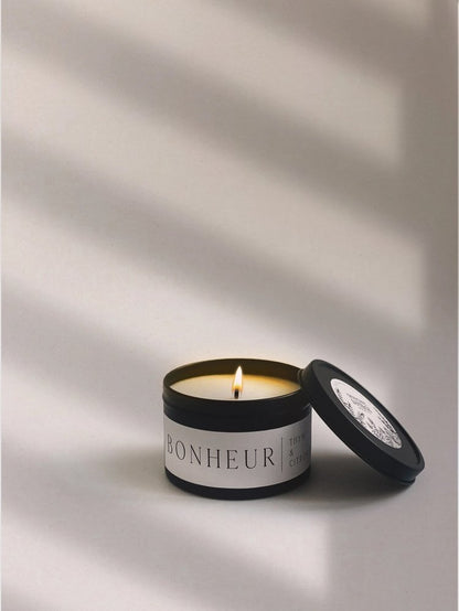 "BONHEUR" SCENTED CANDLE - THYME & LIME