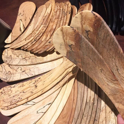 SMALL SPALTED MAPLE SALAD TOSSERS (9" PAIR)