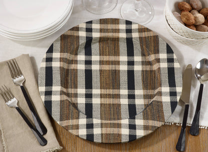 PLAID WOVEN WATER HYACINTH CHARGER