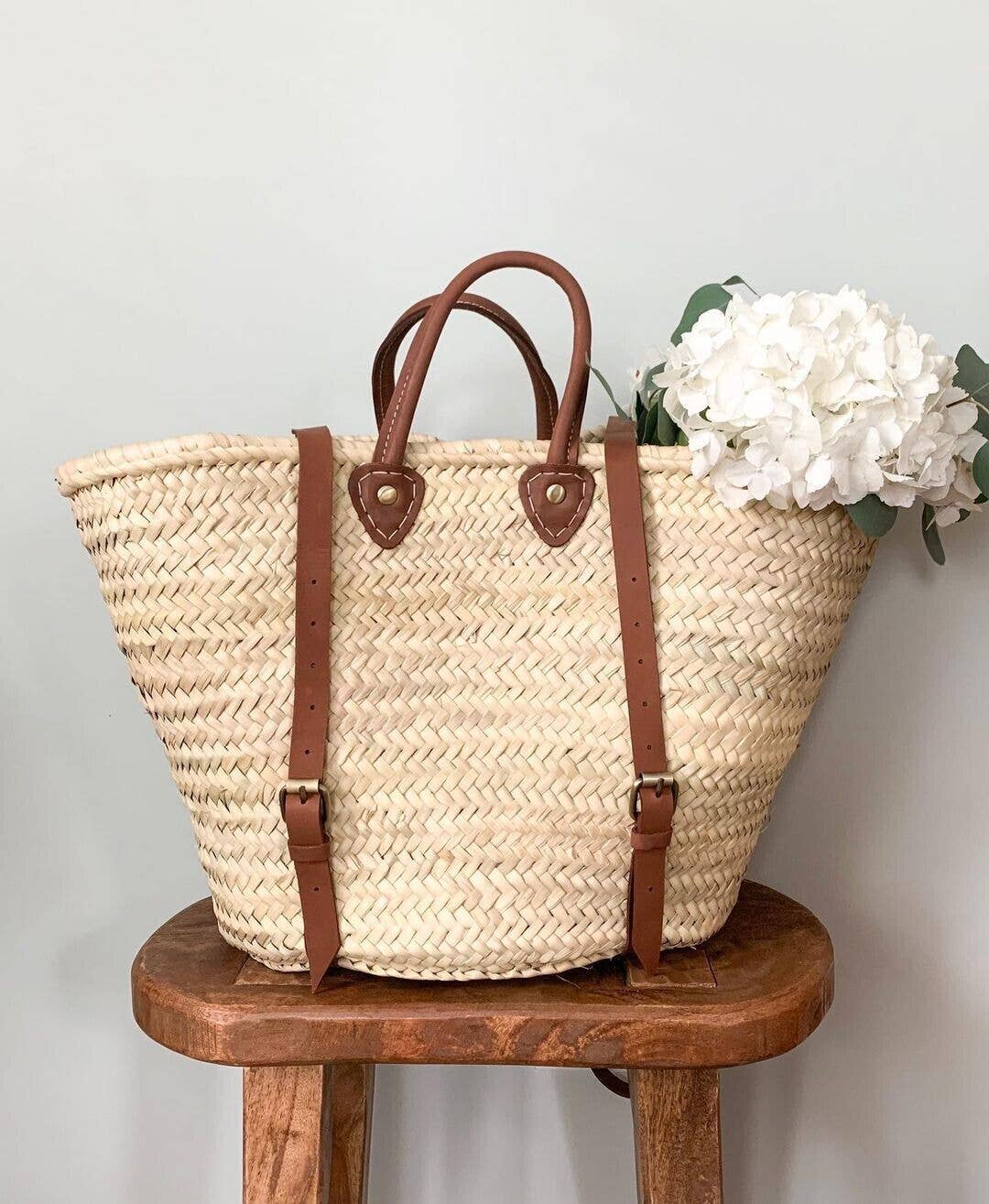 STRAW BACKBACK TOTE