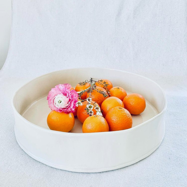 STONEWARE CLAY LARGE FRUIT BOWL