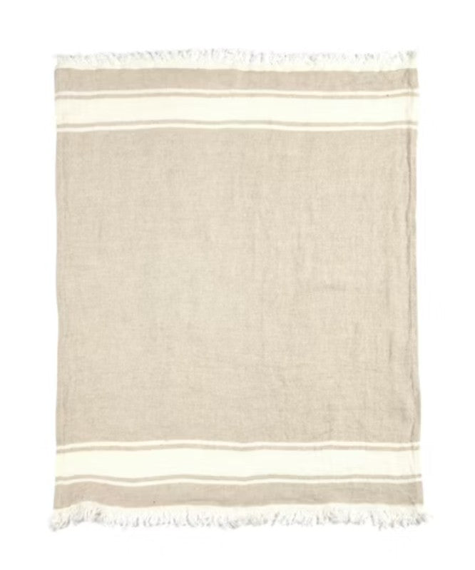 BELGIAN HAND TOWEL - FLAX STRIPE