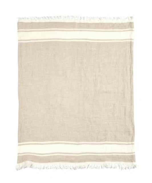 BELGIAN HAND TOWEL - FLAX STRIPE