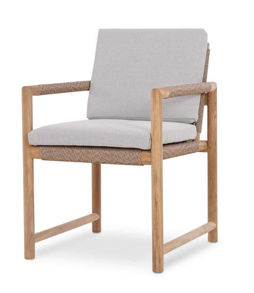 JACKSON DINING ARMCHAIR W/ SEAT & BACK CUSHIONS - OUTDOOR TEAK