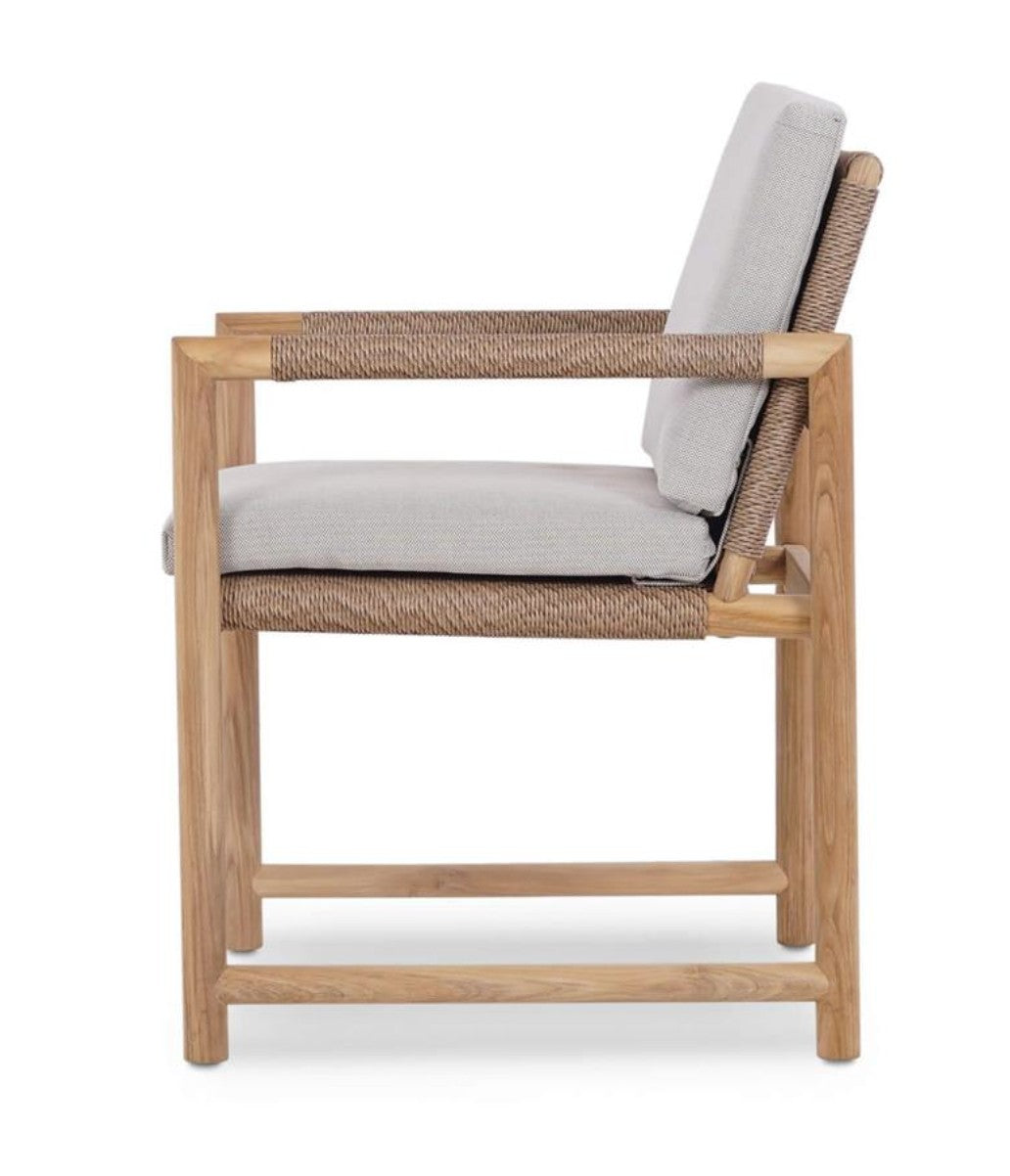 JACKSON DINING ARMCHAIR W/ SEAT & BACK CUSHIONS - OUTDOOR TEAK