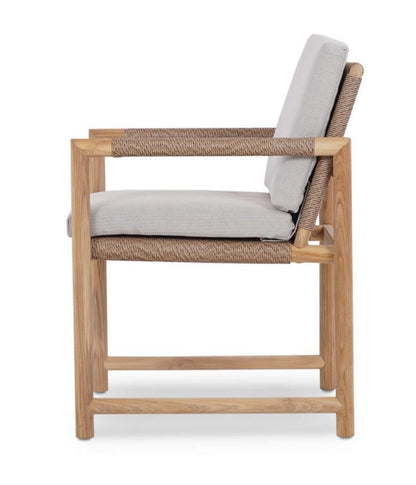 JACKSON DINING ARMCHAIR W/ SEAT & BACK CUSHIONS - OUTDOOR TEAK