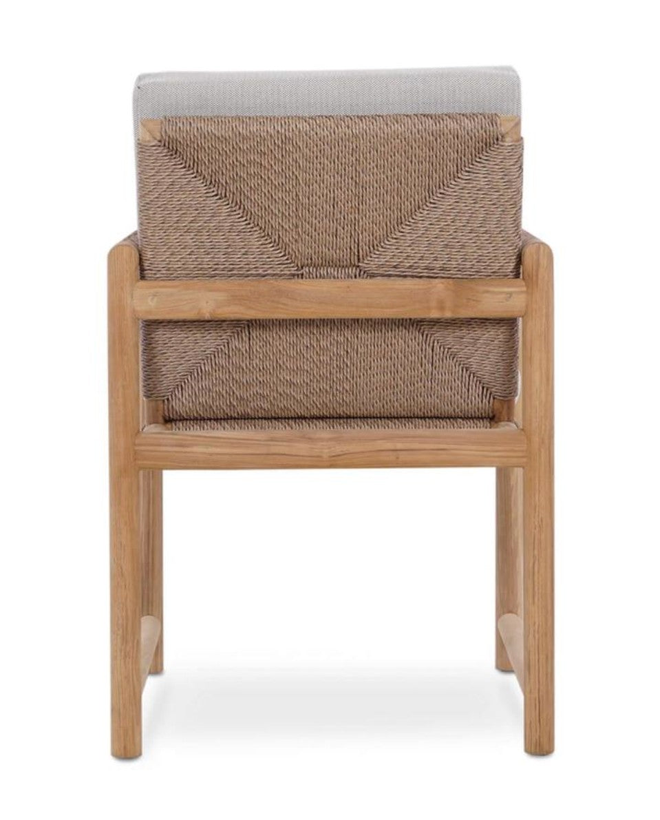 JACKSON DINING ARMCHAIR W/ SEAT & BACK CUSHIONS - OUTDOOR TEAK