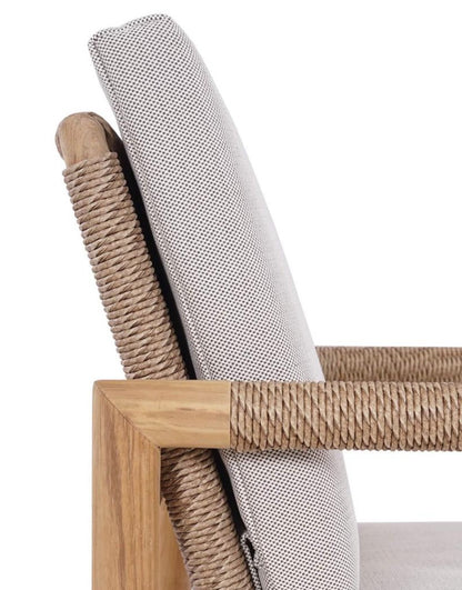 JACKSON DINING ARMCHAIR W/ SEAT & BACK CUSHIONS - OUTDOOR TEAK