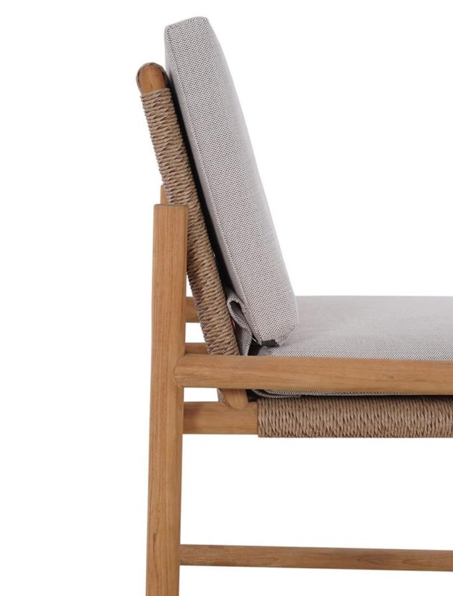 JACKSON SIDE CHAIR W/ SEAT & BACK CUSHIONS - OUTDOOR TEAK