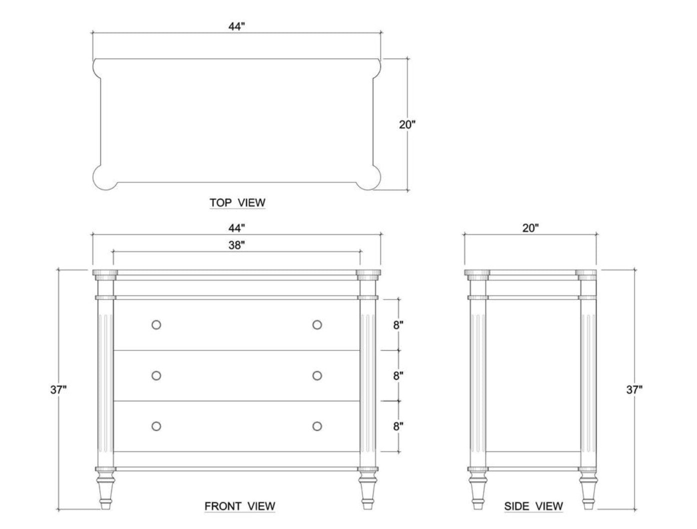 KELLY 3 DRAWER DRESSER