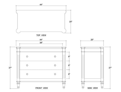 KELLY 3 DRAWER DRESSER