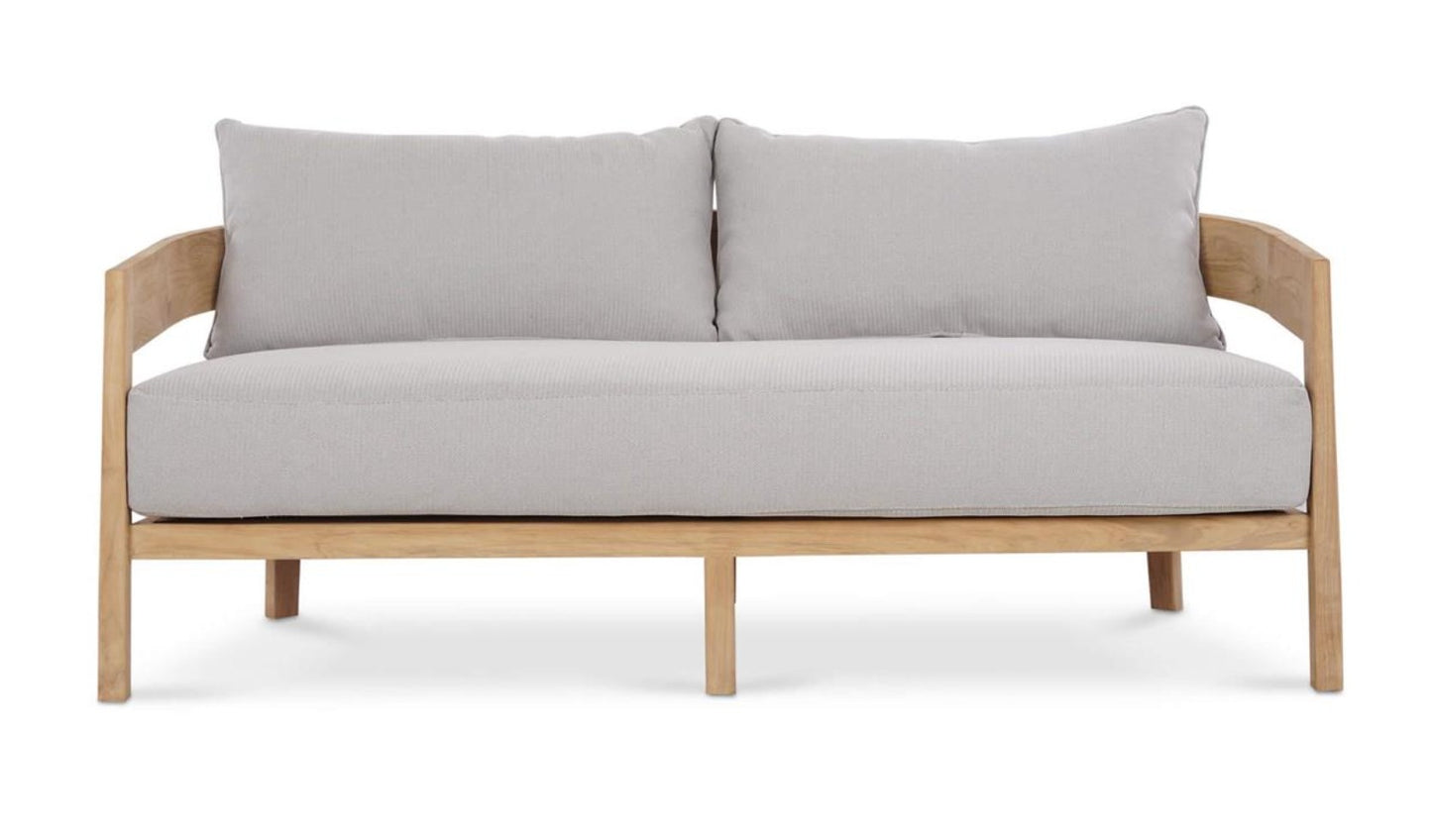 RALEIGH 2 SEATER W/ SEAT & BACK CUSHIONS - OUTDOOR TEAK