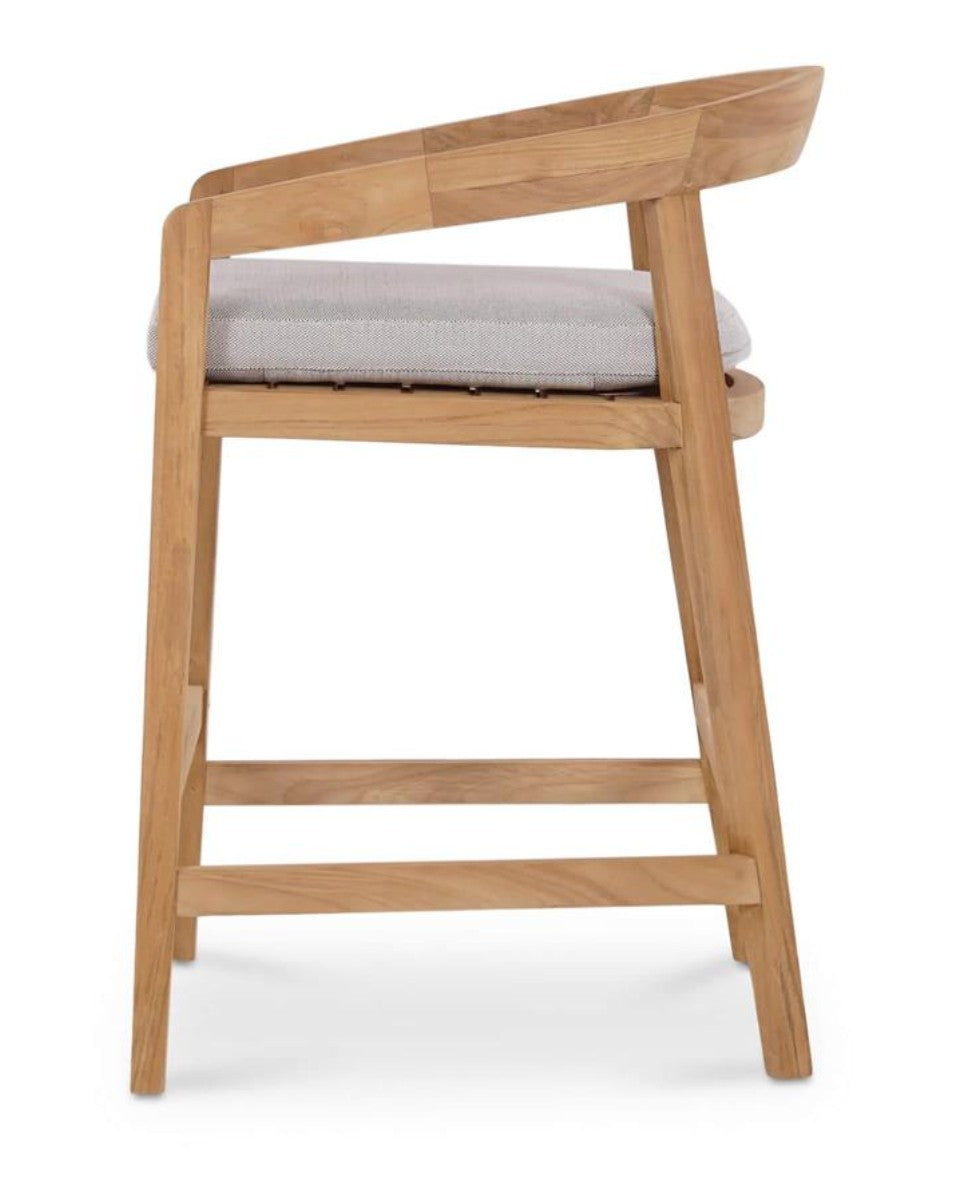 RALEIGH COUNTER STOOL W/ SEAT  CUSHION - OUTDOOR TEAK