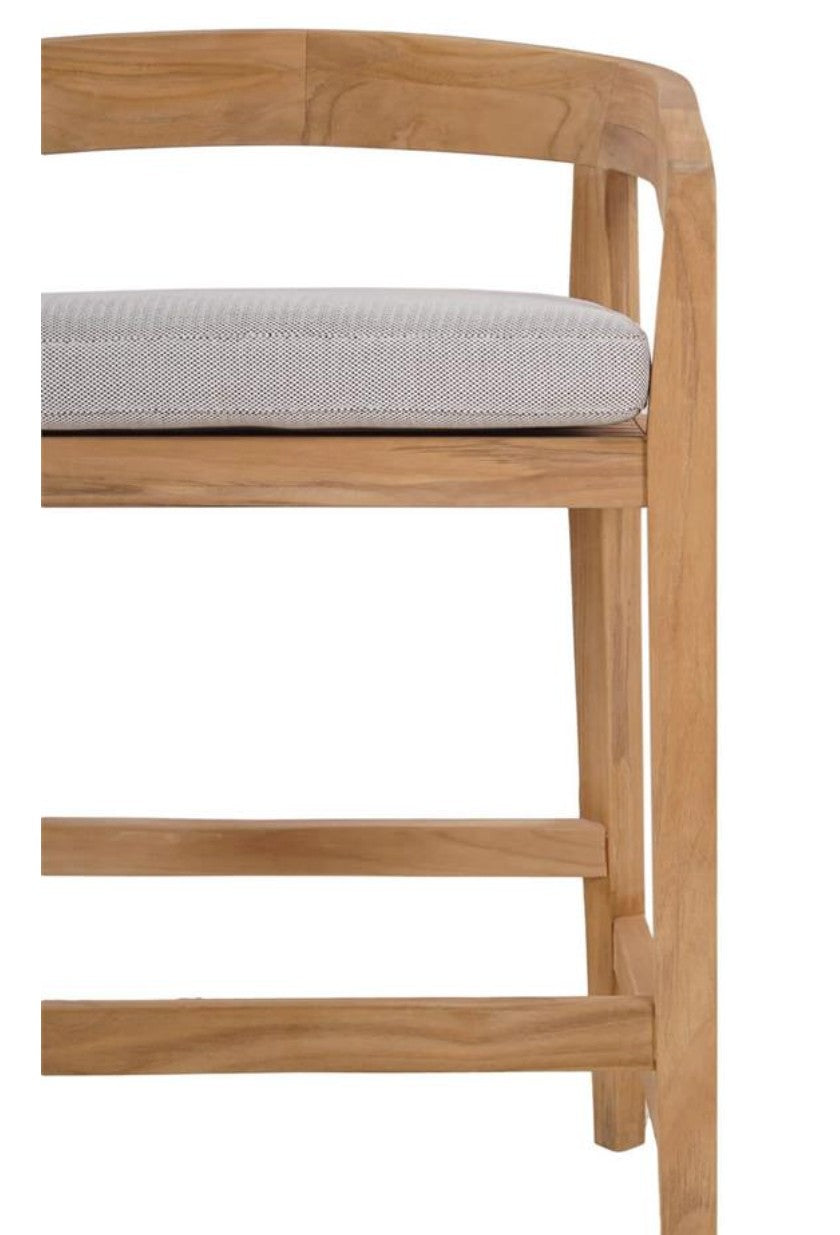 RALEIGH COUNTER STOOL W/ SEAT  CUSHION - OUTDOOR TEAK