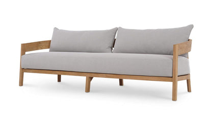 RALEIGH TEAK 3 SEATER W/ SEAT & BACK CUSHIONS - OUTDOOR TEAK