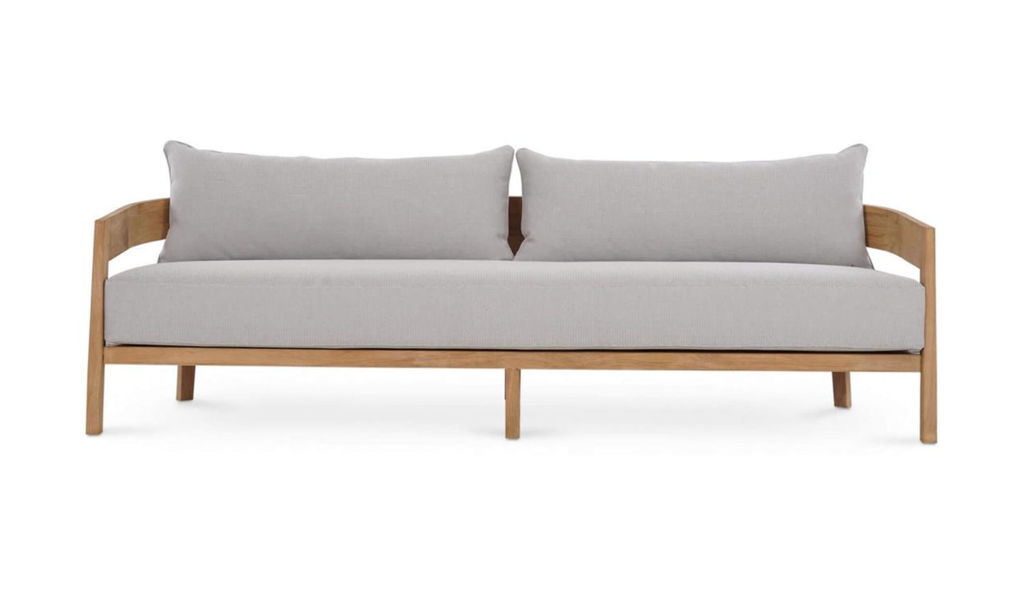 RALEIGH TEAK 3 SEATER W/ SEAT & BACK CUSHIONS - OUTDOOR TEAK