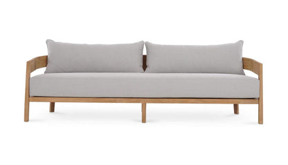RALEIGH TEAK 3 SEATER W/ SEAT & BACK CUSHIONS - OUTDOOR TEAK