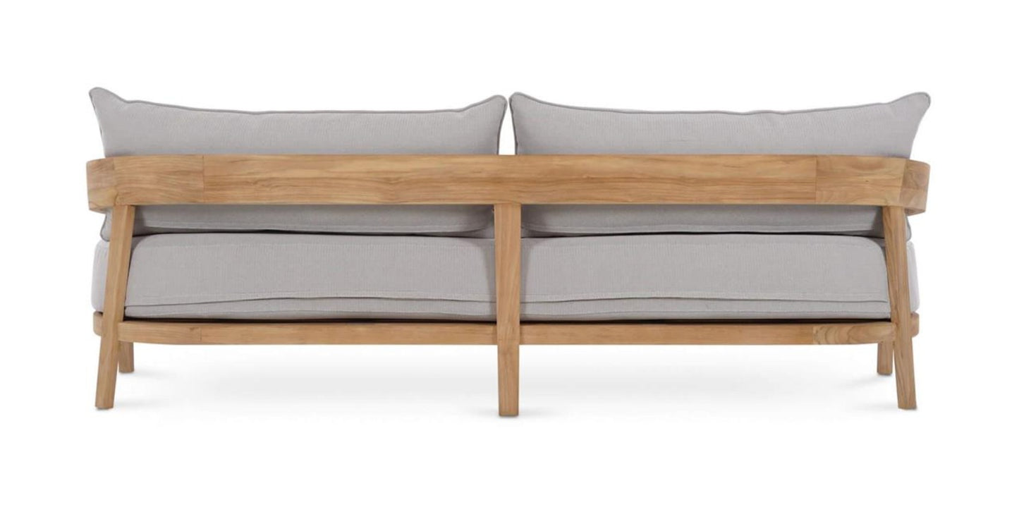 RALEIGH TEAK 3 SEATER W/ SEAT & BACK CUSHIONS - OUTDOOR TEAK
