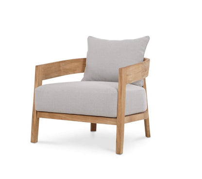 RALEIGH TEAK SINGLE SEATER W/ SEAT & BACK CUSHIONS - OUTDOOR TEAK