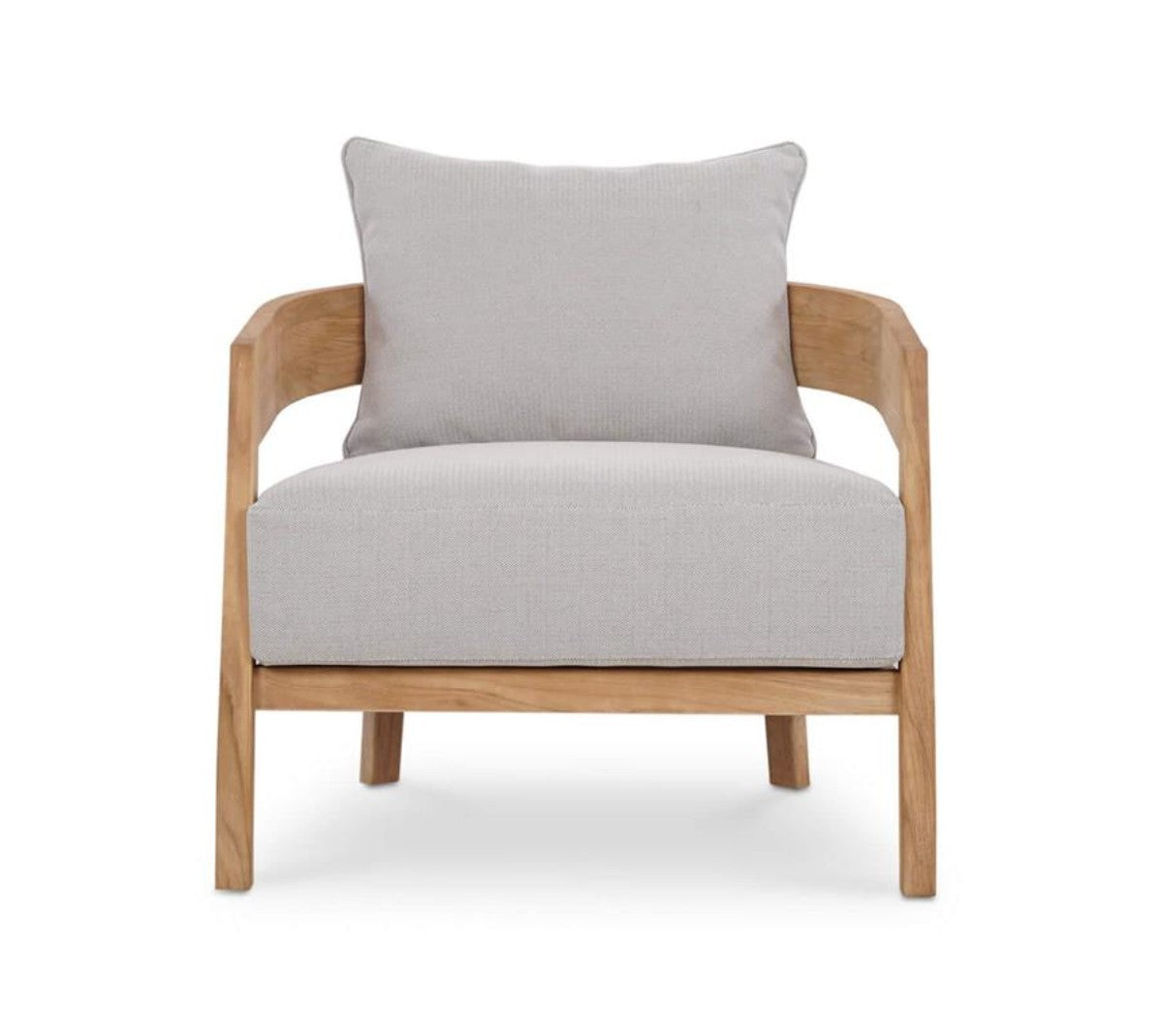 RALEIGH TEAK SINGLE SEATER W/ SEAT & BACK CUSHIONS - OUTDOOR TEAK