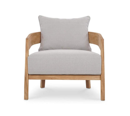 RALEIGH TEAK SINGLE SEATER W/ SEAT & BACK CUSHIONS - OUTDOOR TEAK