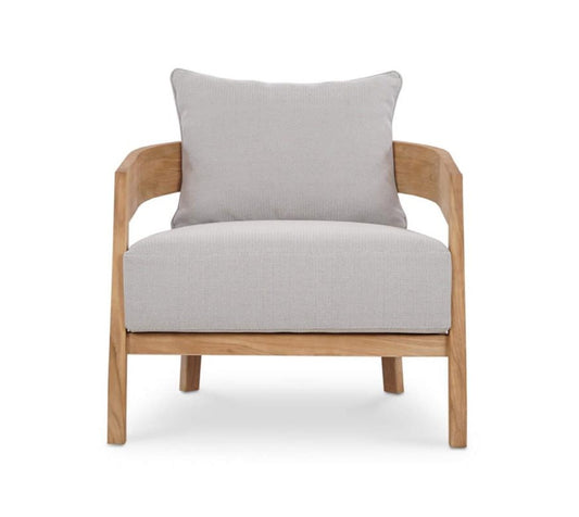 RALEIGH TEAK SINGLE SEATER W/ SEAT & BACK CUSHIONS - OUTDOOR TEAK