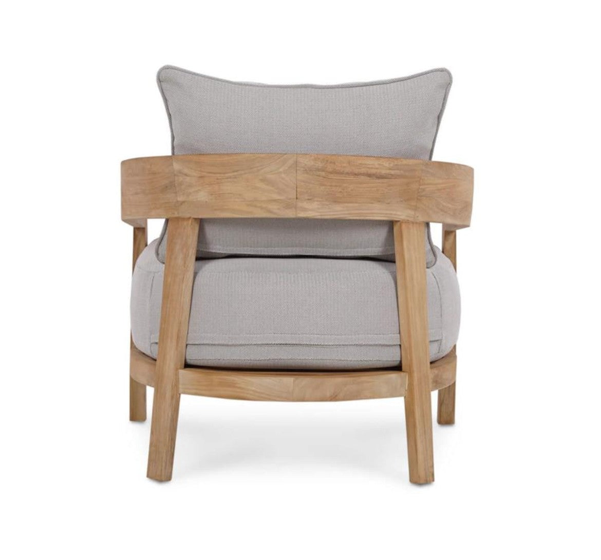 RALEIGH TEAK SINGLE SEATER W/ SEAT & BACK CUSHIONS - OUTDOOR TEAK