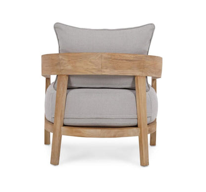 RALEIGH TEAK SINGLE SEATER W/ SEAT & BACK CUSHIONS - OUTDOOR TEAK