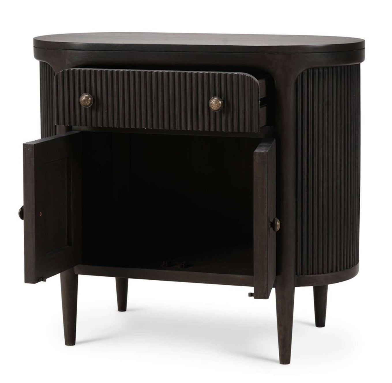 REGENT BEDSIDE TABLE W/ DOORS W/ ROUND PULL KNOBS