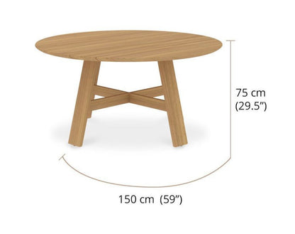 SIENNA ROUND DINING TABLE 59" - OUTDOOR TEAK