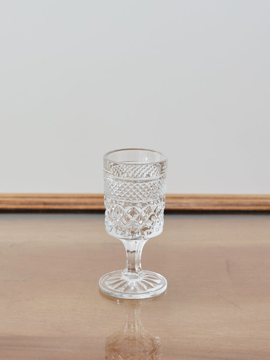 ANTIQUE CUT CRYSTAL CORDIAL GLASSES, SET OF 6