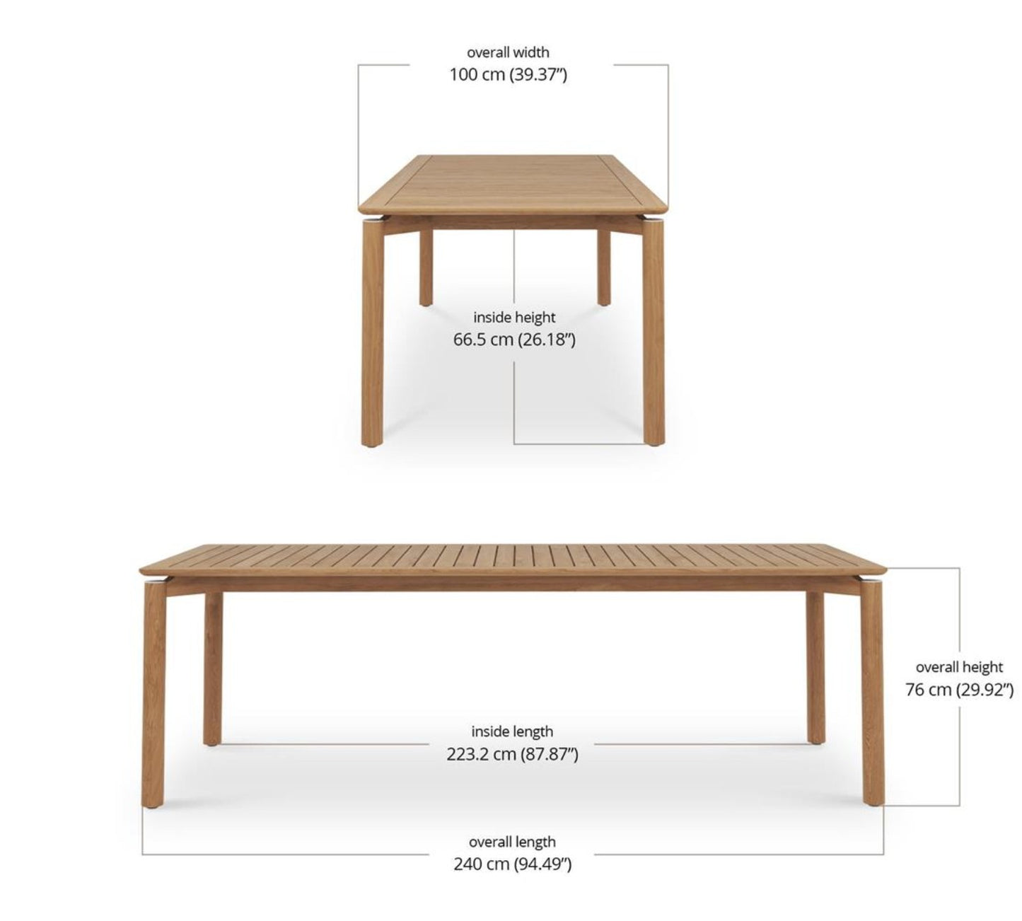 VIRGINIA DINING TABLE 94" - OUTDOOR TEAK