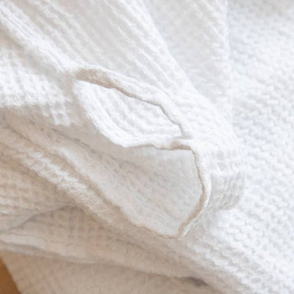 WAFFLED LINEN WASH CLOTH - WHITE