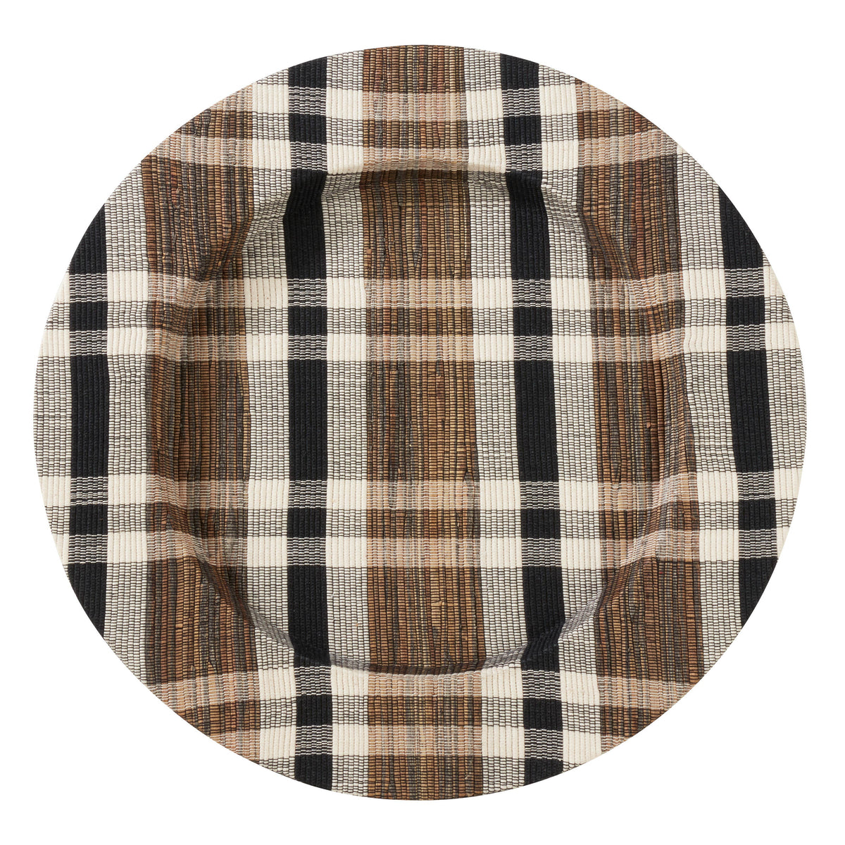 PLAID WOVEN WATER HYACINTH CHARGER
