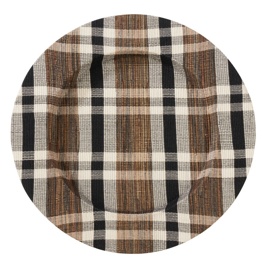 PLAID WOVEN WATER HYACINTH CHARGER