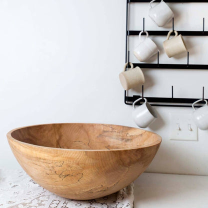 15" SPALTED/AMBROSIA MAPLE ROUND BOWL