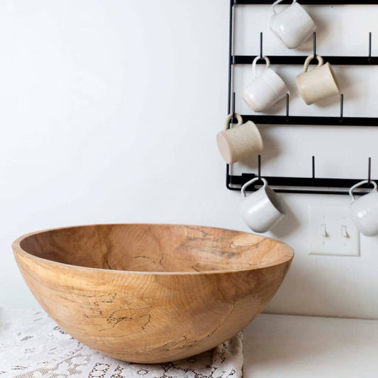 15" SPALTED/AMBROSIA MAPLE ROUND BOWL